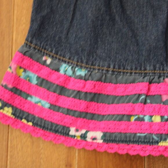 Vintage OshKosh Genuine Kids Denim Floral Short Sleeve Dress 18 month - Picture 3 of 5